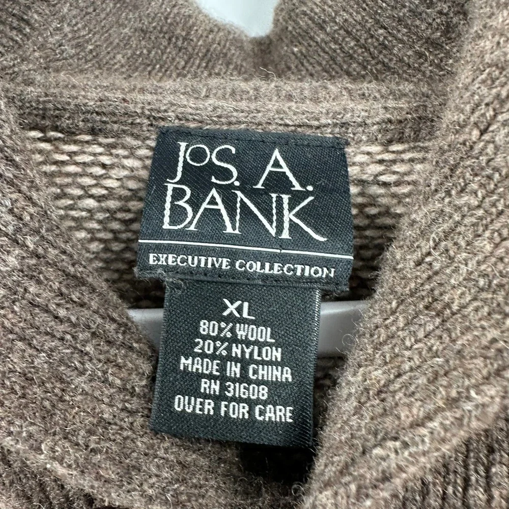 Jos A Bank Mens Old Money Wool Blend Sweater Sz XL Classic Heritage Shawl Collar